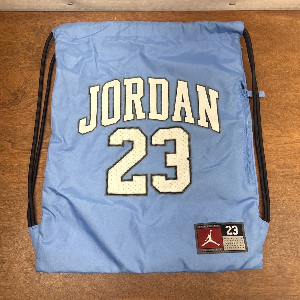 Nike Air Jordan 23 Gym Sack Backpack UNC Jersey Blue White Drawstring Bag